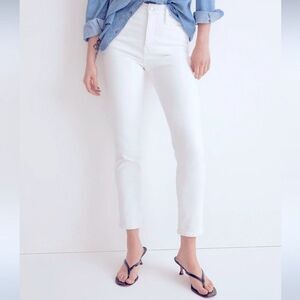 Madewell Stovepipe Jeans NWT Size 32 White Denim High Rise Straight Leg